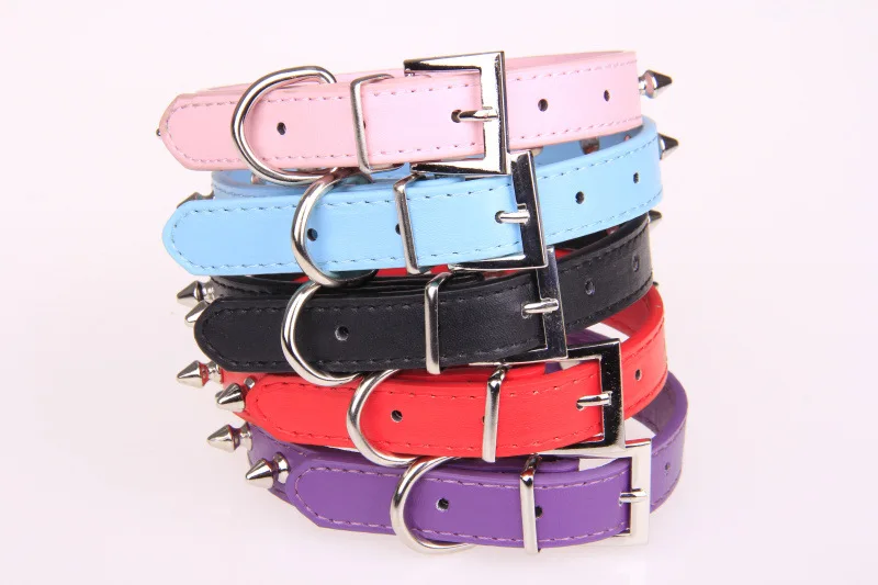 Ошейник для собак карамельный цвет кожаный ошейник маленьких с заклепками