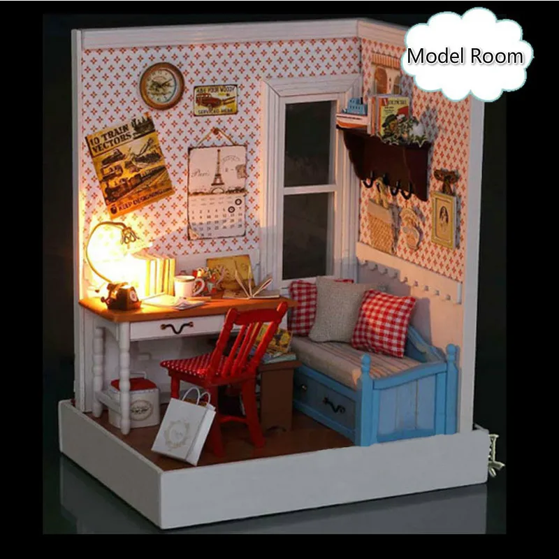 DIY сборка Миниатюрная модель набор деревянный кукольный дом Рокки город игрушка
