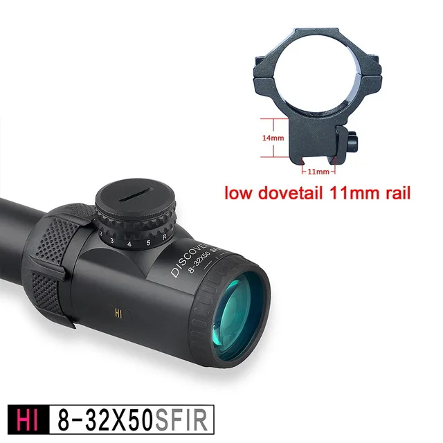 low dovetail 11 mm Обнаружение оптического прицела HI 8-32X50SFIR HK SFP IR-MIL область Тактический дальний стрельба Охота Riflescope air rifle sight - Цвет: low dovetail 11 mm
