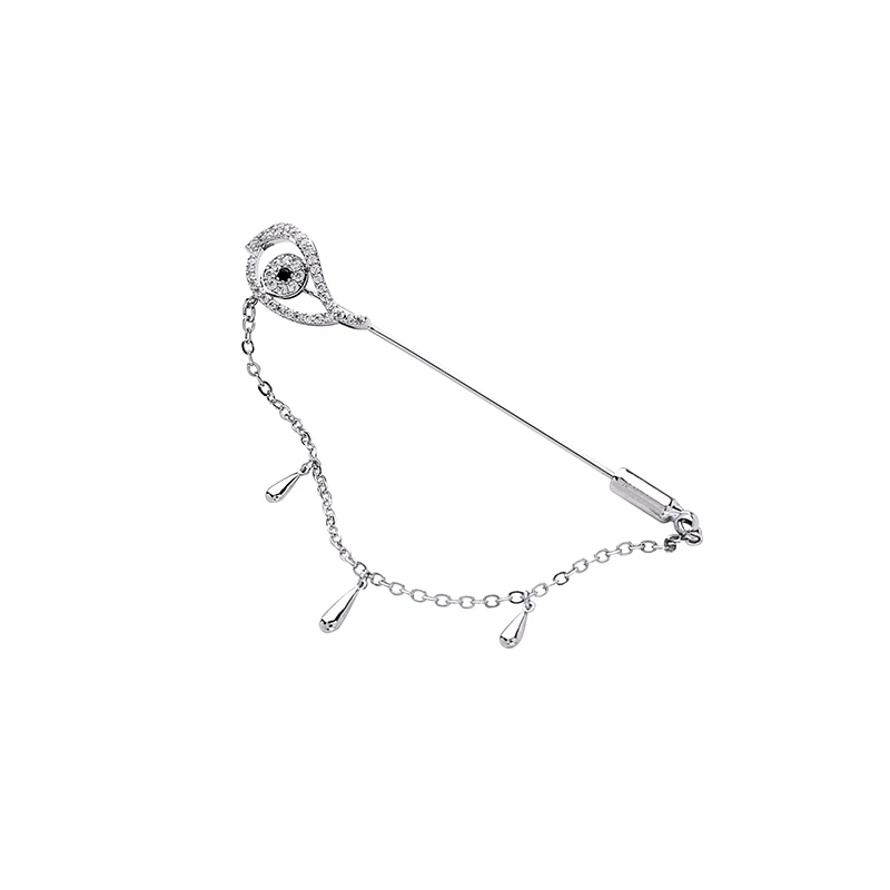 Модные ювелирные изделия серебряный цвет циркон злой карандаш для глаз отворот