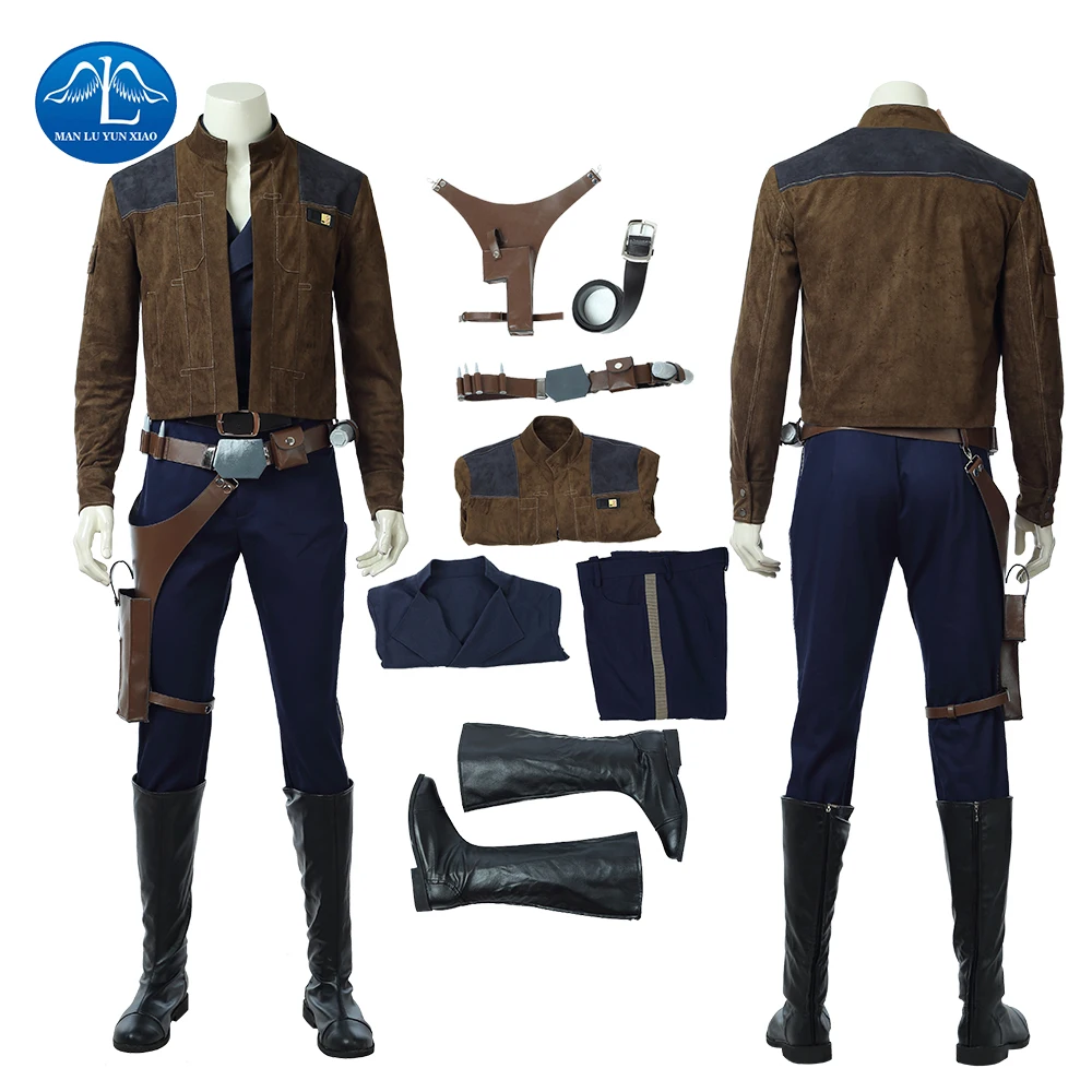 Han Solo Косплей костюмы на Хэллоуин для мужчин фильм Solo: Звездные Войны История капитана генерала Хан полный набор на заказ