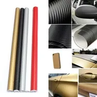 

DIY 30x1.27cm 3D Carbon Fiber Decal Vinyl Film Wrap Roll Adhesive Car Sticker Sheet