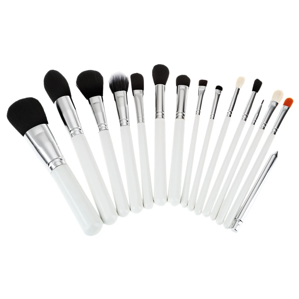 

15pcs Portable Aluminum Tube Cosmetic Makeup Tools Powder Foundation Brushes