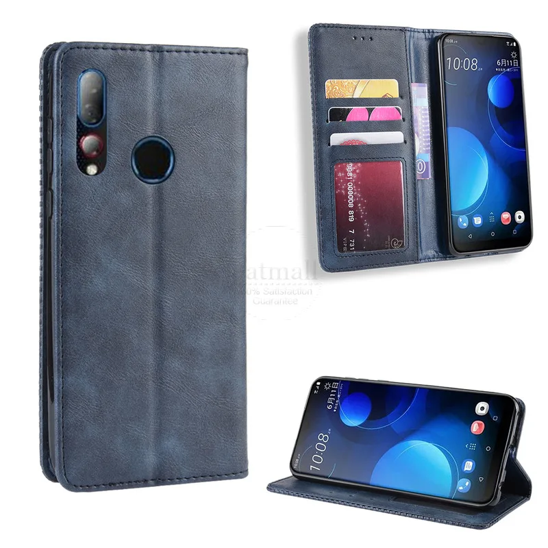 Для HTC Desire 19 + Чехол книжка кошелек винтажный Тонкий Магнитный кожаный флип чехол