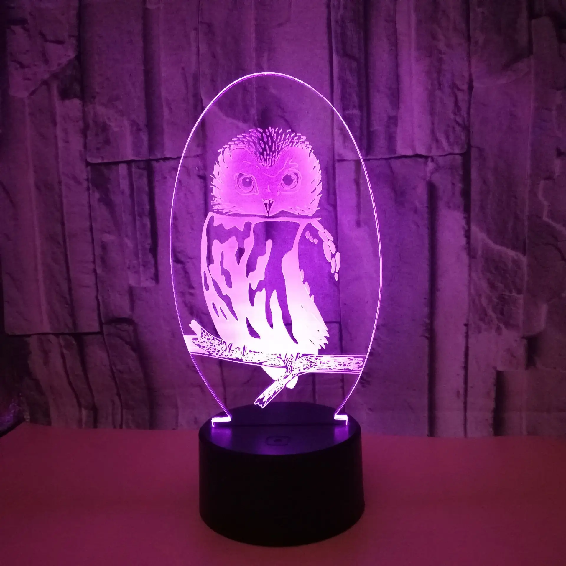 Настольная лампа светодиодная красочная 3d маленькая с дистанционным