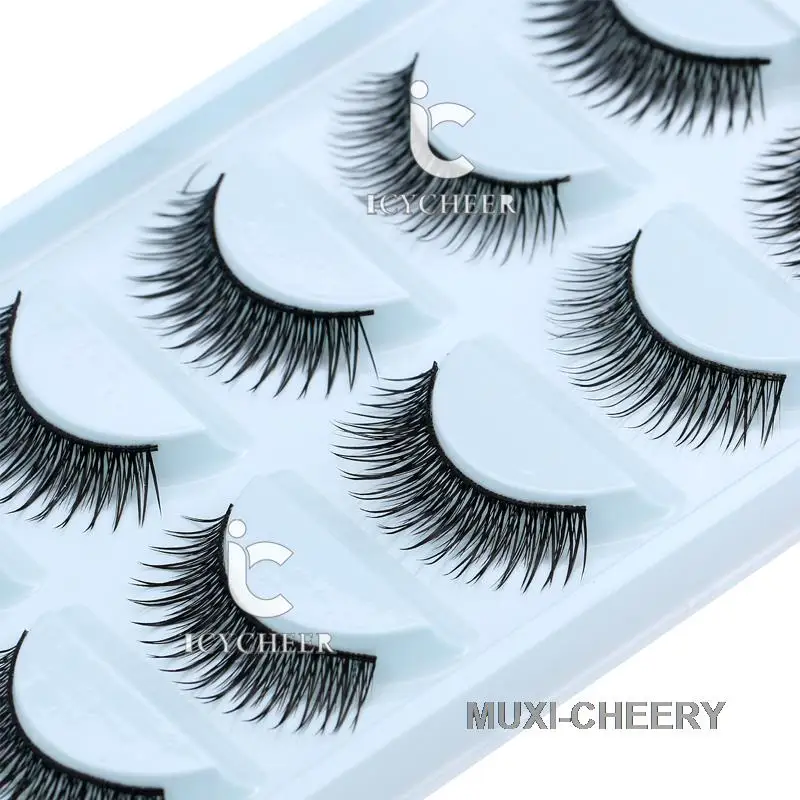 Естественный Макияж 5 Пар Черные Накладные Ресницы Наращивание Ресниц Ручной