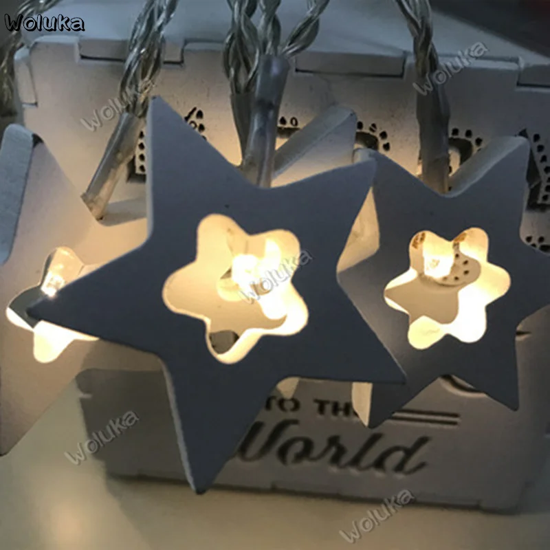 Светодиодные маленькие звезды кулон свет в форме строки рождество день дерево