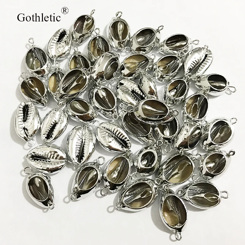 8 шт./лот 14x20 мм золото/родий цвет натуральный Пука Cowrie Shell свободные бусины с