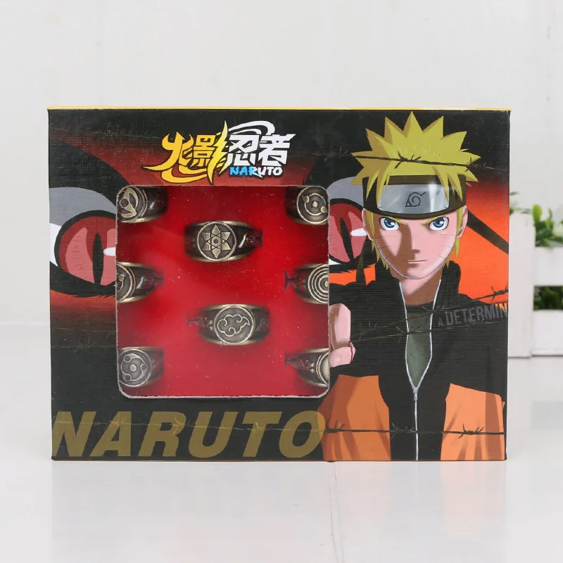 10 шт./компл. аниме «Наруто» кольца Akatsuki Member's Косплэй кольца с коробкой - Цвет: style 4 with box