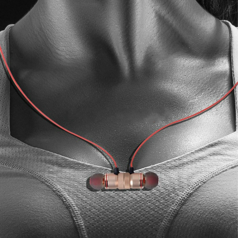 Гарнитура M9 спортивные беспроводные Bluetooth наушники Металлические Магнитные