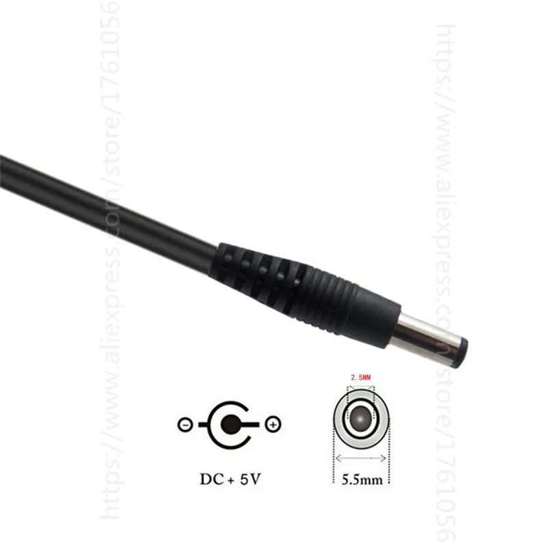 0,8 м баррель Джек адаптер-USB до 5,5 мм, 5V USB+ DC Jack кабель провод(5,5x2,1 мм