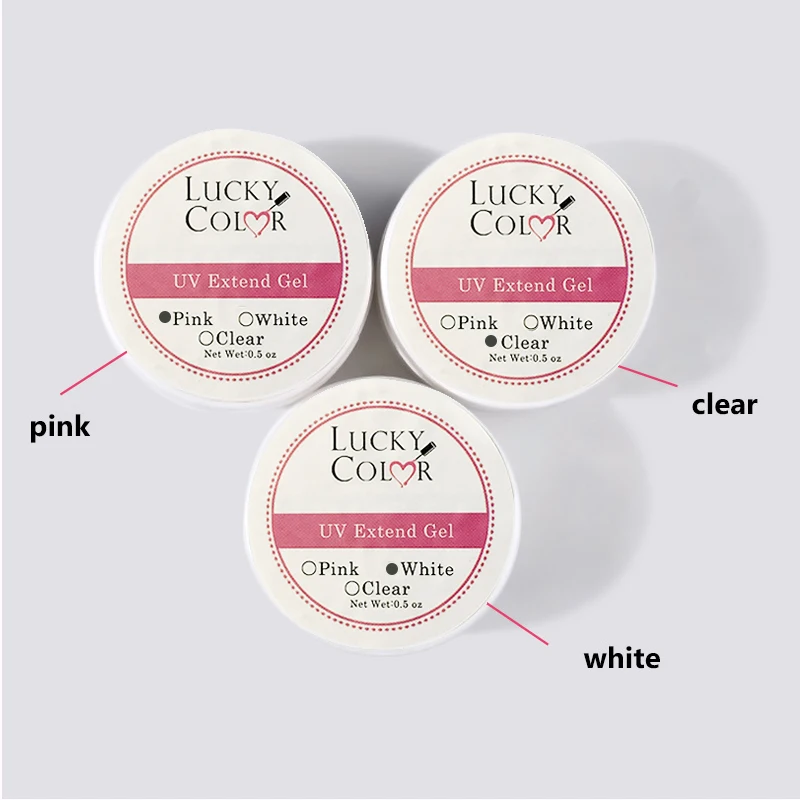 Маникюрный набор для гелевого наращивания розовый белый прозрачный УФ гель