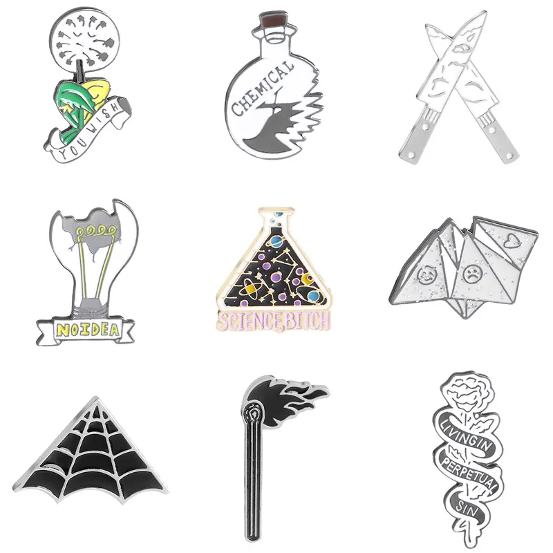 Fashion Pink Phonograph Light Bulb Chemical Bottle Experimental Cup Enamel Pin Brooches Pins Jackets Collar Bag Backpack Brooch | Украшения