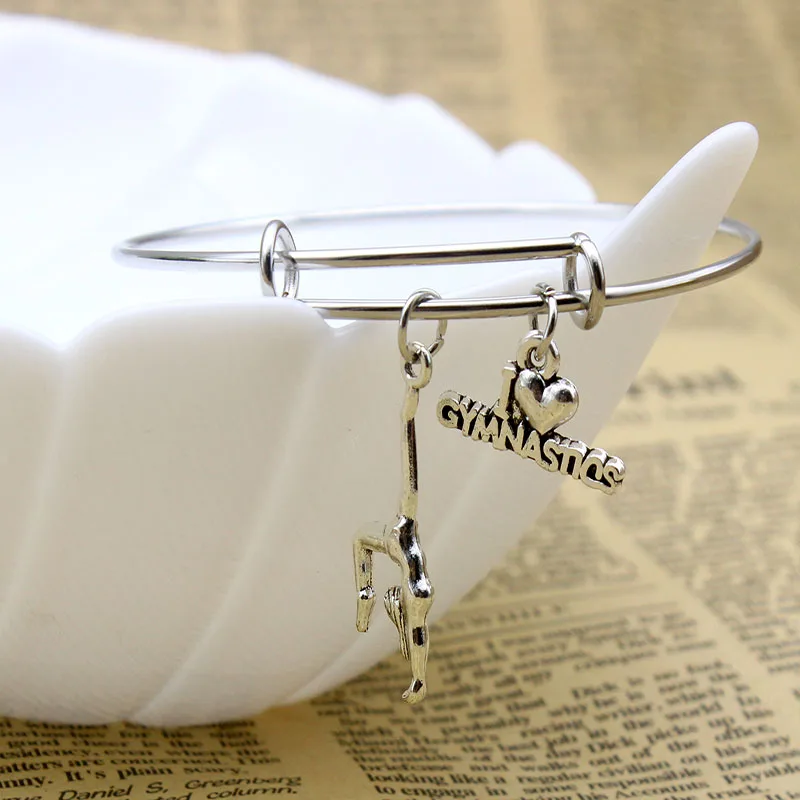 8 видов стилей модный браслет Grmnastics подвеска Балерина звено цепи браслеты для