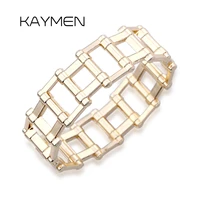 hot selling unisex punk style geometric golden bangle cuff bracelet chains charm chunky statement bangle party jewelry br 03278