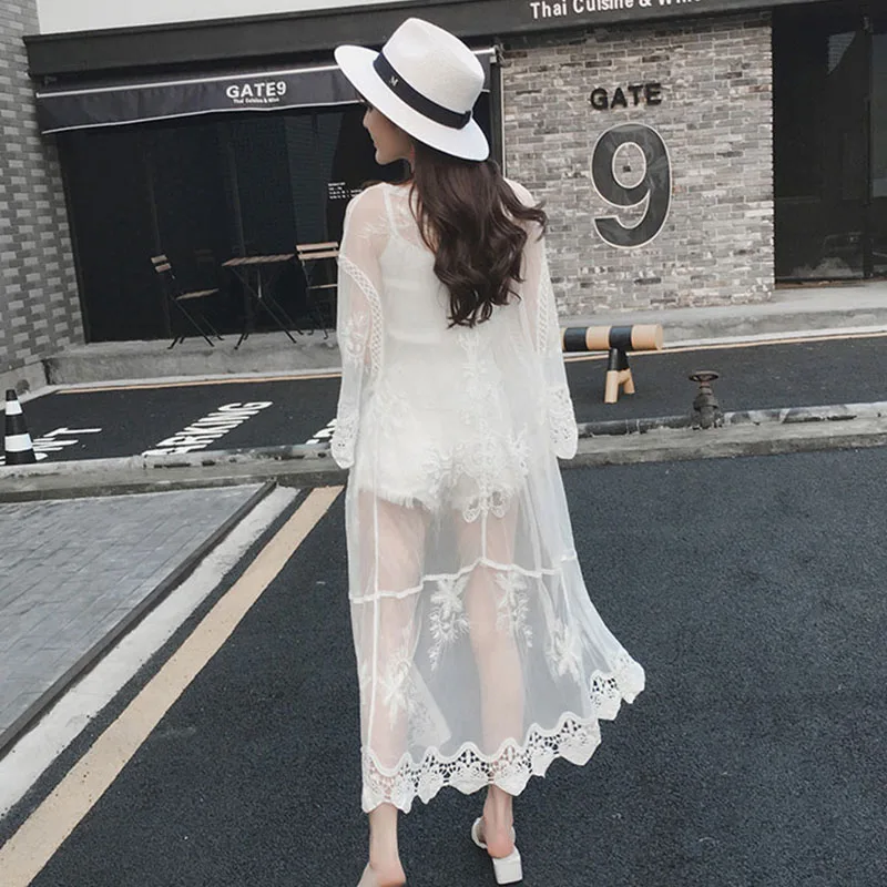 Coswe белый купальный пляжный кардиган пикантные Для женщин видеть сквозь крышка |