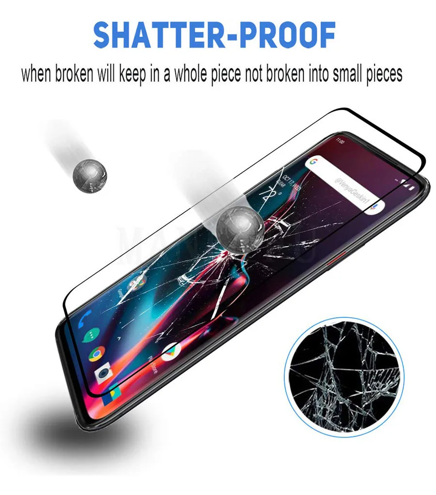 2 шт. закаленное стекло для OnePlus 7 Pro Защитное экрана полное покрытие 6T 5T 3T 6 5 3