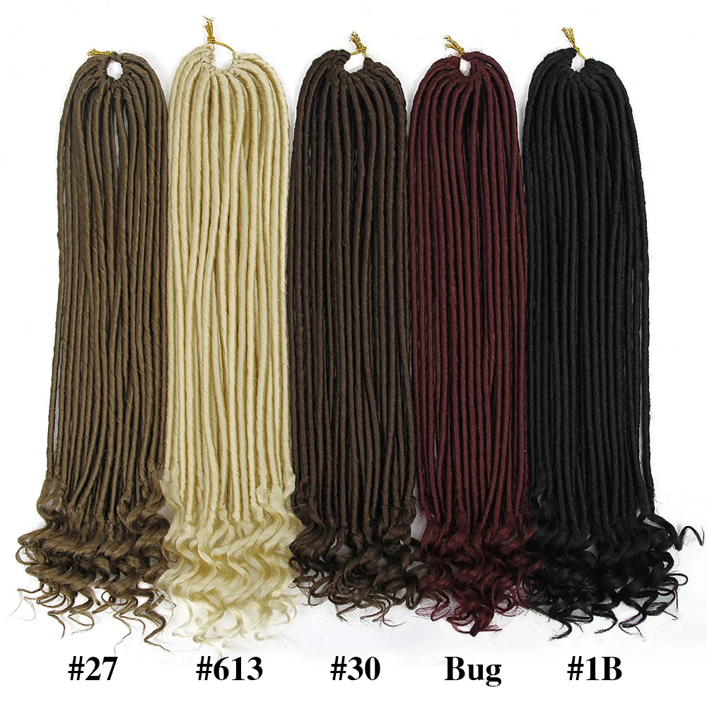 YXCHERISHAIR прямые Faux locs с вьющимися заканчивается волос Синтетические длинные 18 дюймов богиня искусственные локоны в стиле Crochet волос