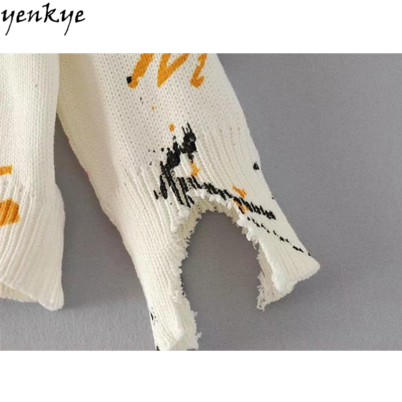 Для женщин роспись Кисточки ход печатных свитер o Средства ухода за кожей Шеи