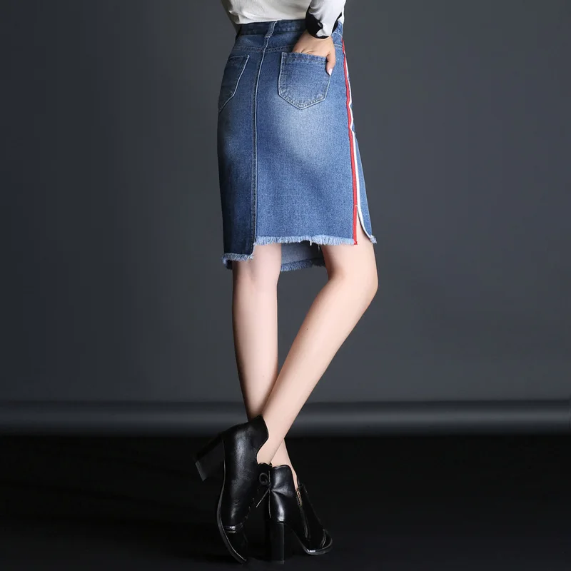 Новинка сезон весна лето женская юбка средней длины с асимметричным подолом