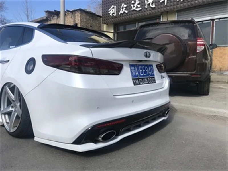Используется для KIA k5/спойлер Optima год глянцевое углеродное волокно/FRP заднее крыло R стиль спойлер, аксессуары