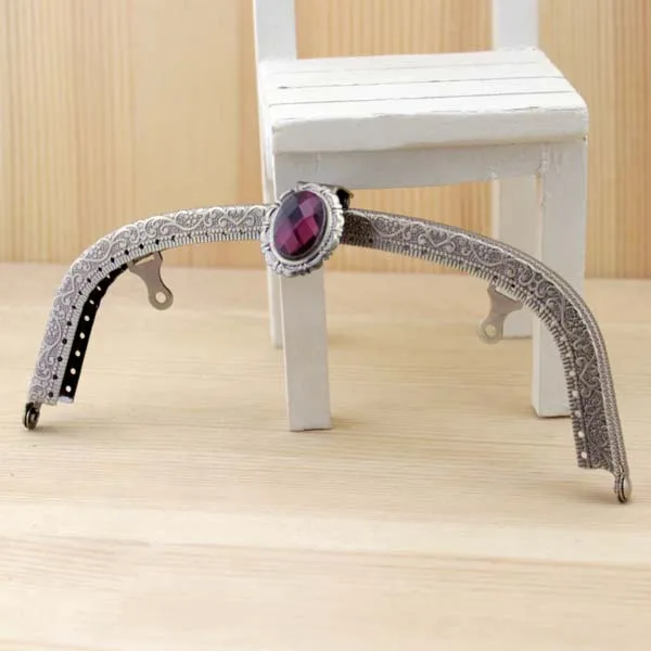 K253 DIY ломтики палочка драгоценный камень Кошелек Рамка Поцелуй застежка, античная латунь 16 см дугообразные DIY ручной работы портмоне сумка 2 шт./лот