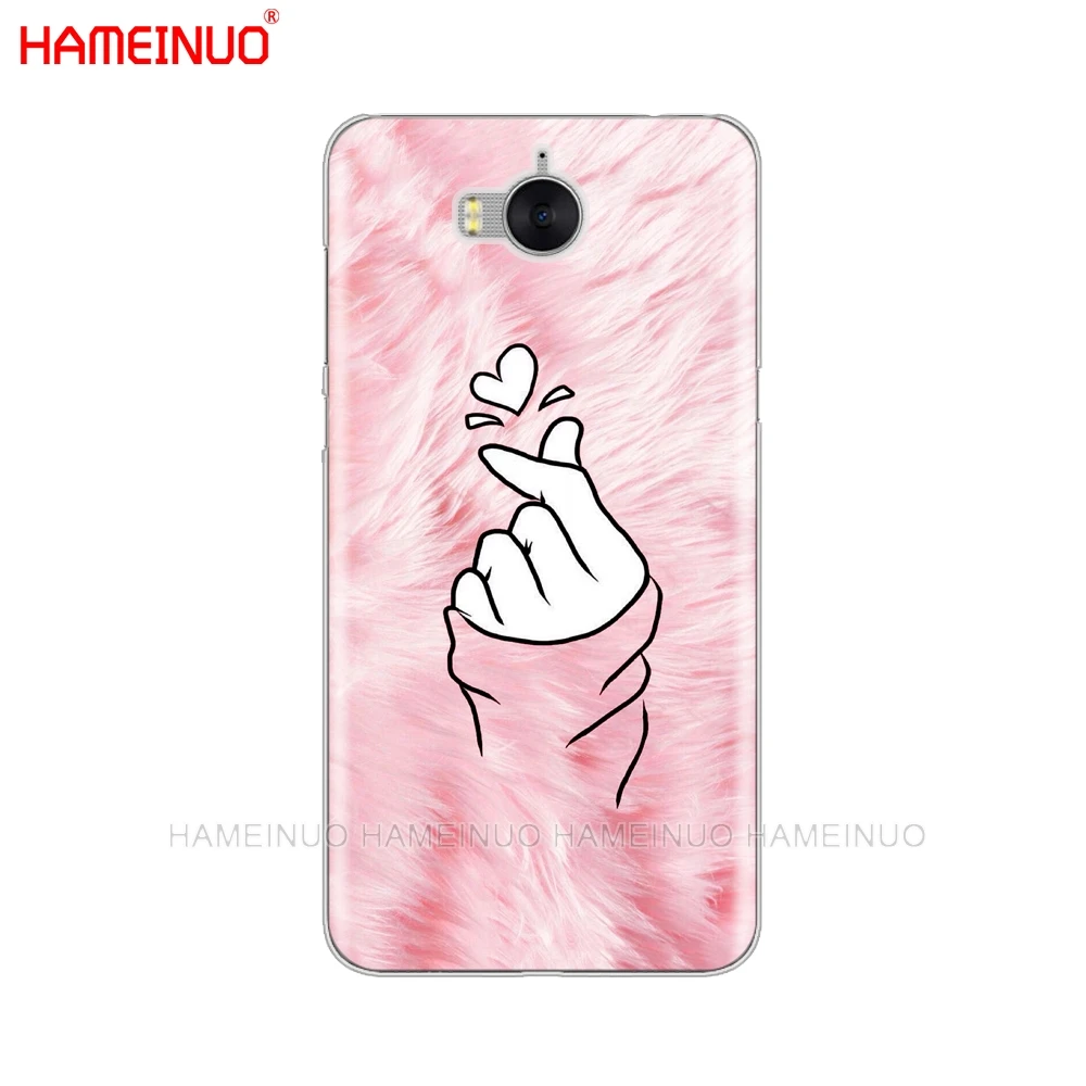 HAMEINUO черно белый чехол для сотового телефона с сердечками Love kpop huawei honor 3C 4X 4C 5C 5X 6 7