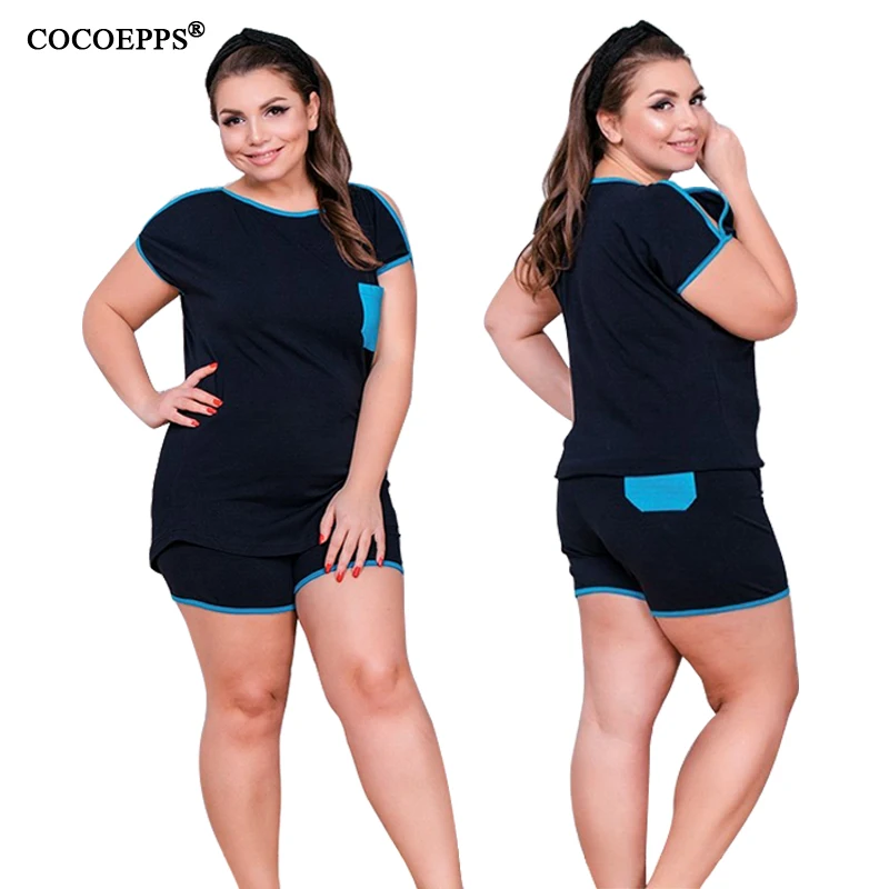 

COCOEPPS Women Casual Summer Clothing Workout two piece set T shirt tracksuit for women shorts women's sports suit