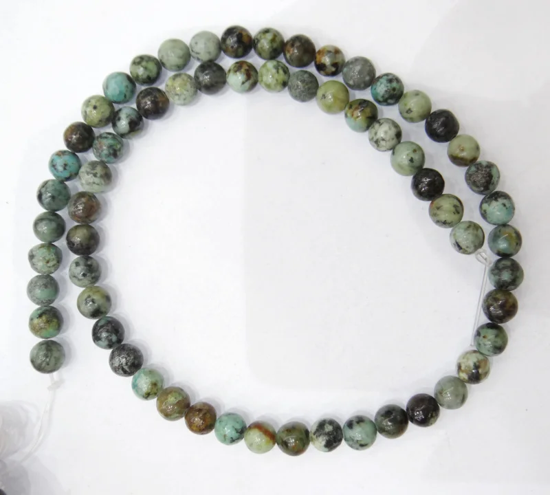 Wholesale Natural African Turquoises Stone Round Loose Beads 4 6 8 10 12mm Fit DIY Charms Bracelet For Jewelry Making | Украшения и