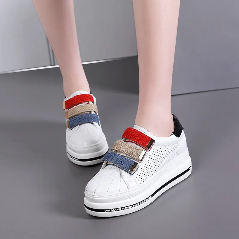 Женские кроссовки из натуральной коровьей кожи белые Брендовые повседневные