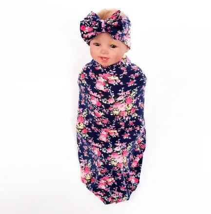 1 Set Bow Knot Headband &amp Swaddle Blanket Burp Cloth Sets Girls bowknot Hair Bands Photograph Props | Аксессуары для одежды