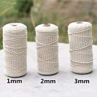 1pc 123mm diameter twisted cord 100 natural cotton 200400m length for handmade diy craft macrame artisan string
