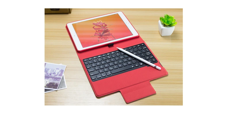 Bluetooth клавиатура чехол для нового iPad 9,7 дюймов, Премиум чехол из тонкой кожи Folio Cover-7 цветов с подсветкой с держателем карандаша