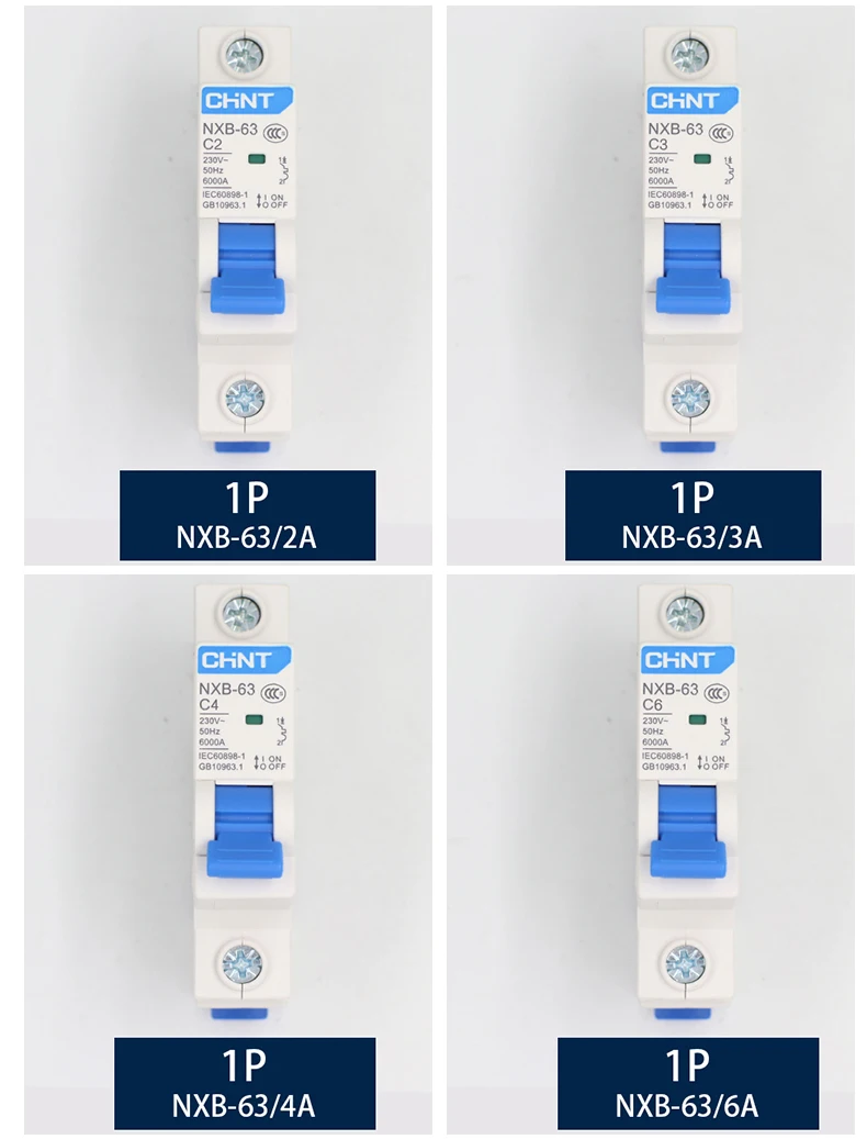 CHNT NXB-63 небольшой выключатель DZ47 воздушный выключатель 1P 2P 3P 4P 1A~ 125A C тип бытовой переключатель безопасности