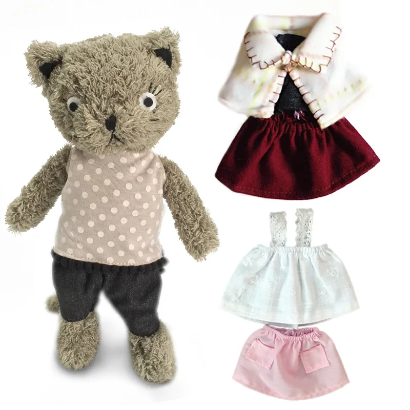 Style 05 1 комплект Kawaii кошки плюшевые куклы с сменной одеждой чучело мягкие игрушки для детей девочек детские игрушки подарок(1 Кот и 2 одежды - Цвет: Style 05