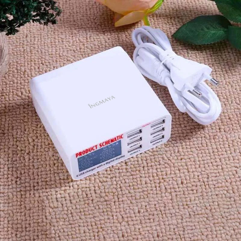 Зарядное устройство INGMAYA с USB портами и ЖК дисплеем для зарядки в реальном времени