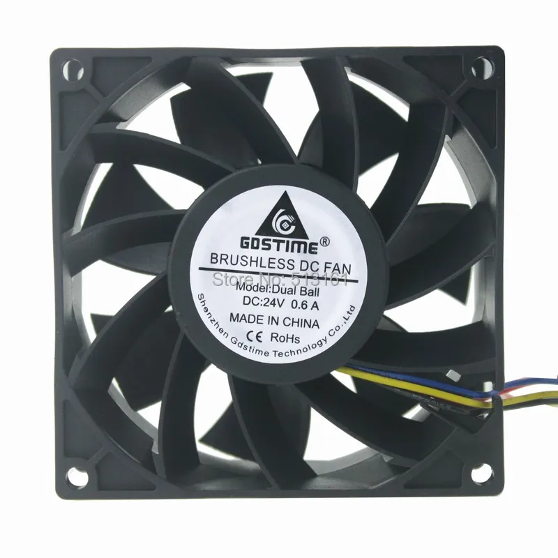 Gdstime 9238 24 V DC 4 Pin PWM разъем 92 мм шарикоподшипник защитного стекла 92x92x38 мм IP65 Водонепроницаемый Вентилятор охлаждения