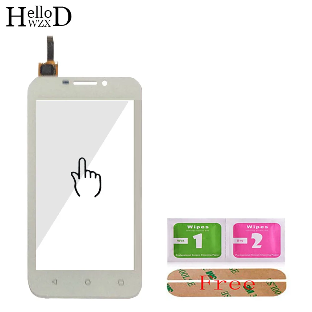 Новинка для huawei Y541 Y5 Y5c Y541-U02 Передний сенсорный экран дигитайзер внешняя стеклянная сенсорная панель с объективом Часть гибкий кабель клей