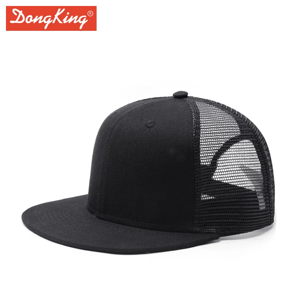 Black DongKing модная Кепка водителя грузовика Повседневная однотонная Snapback сетчатая Кепка s плоский козырек акриловая Меховая кепка индивидуальный подарок - Цвет: Black
