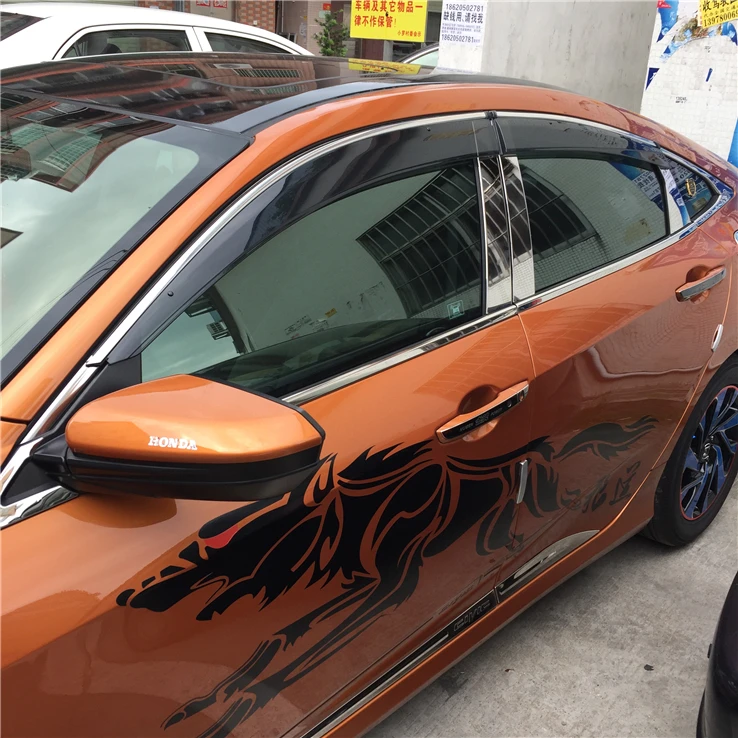 Пластиковый оконный козырек для Honda Civic 2016 2017 защита от солнца и дождя