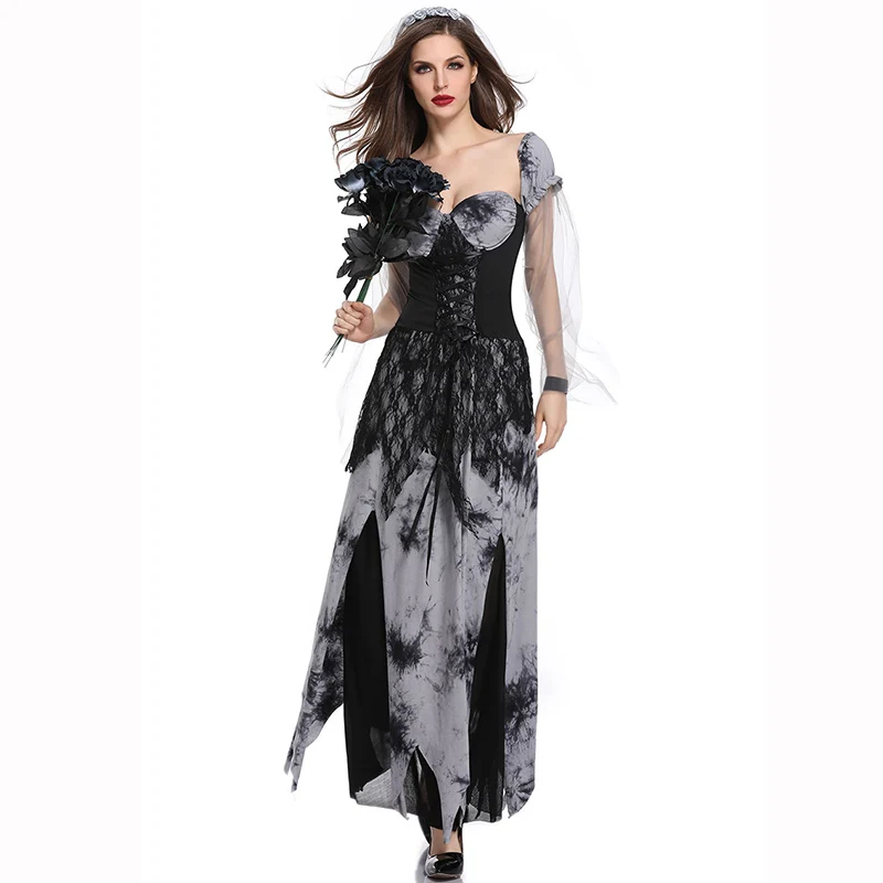 

Scary Ghost Bride Costume Halloween Role Playing Game Death Devil Zombie Fancy Dress Carnival Cosplay Sexy Costumes For Adults