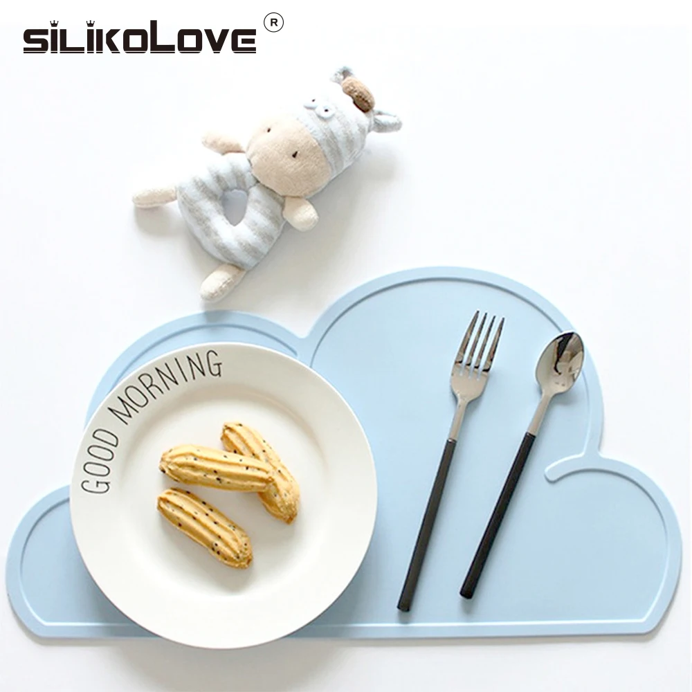 SILIKOLOVE милый силиконовый коврик FDA детский в форме облака для стола без BPA