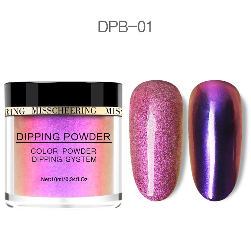 A 10 Цвета Glitter For блестящие, дизайн ногтей полимерных акриловых порошок расширение погружения Блеск порошок пыли для ногтей УФ порошок нейл-арта Ki - Цвет: A