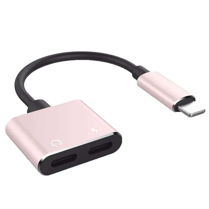 Двойной аудио адаптер для наушников Aux кабель Lightning конвертер iphone 7 8 plus X XS