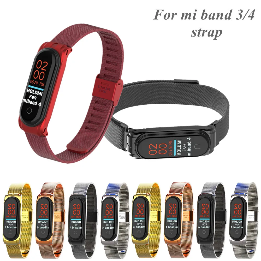 Металлический Ремешок Браслет mi Band 4 3 ремешок на запястье 4 3 NFC ремни из нержавеющей стали mi Band 4 3 ремешок на запястье для Xiao mi Band