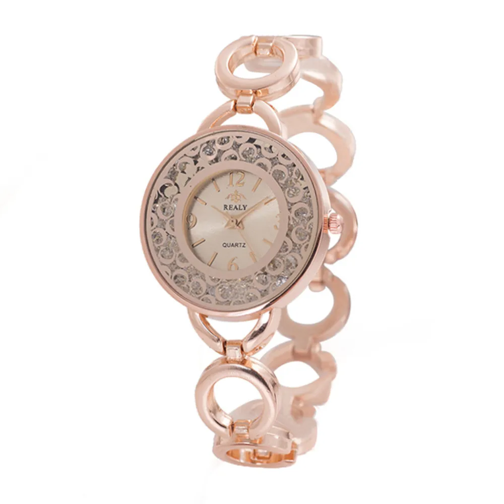 Модные творческие роскошные женские часы с металлическим кварцем и круглыми