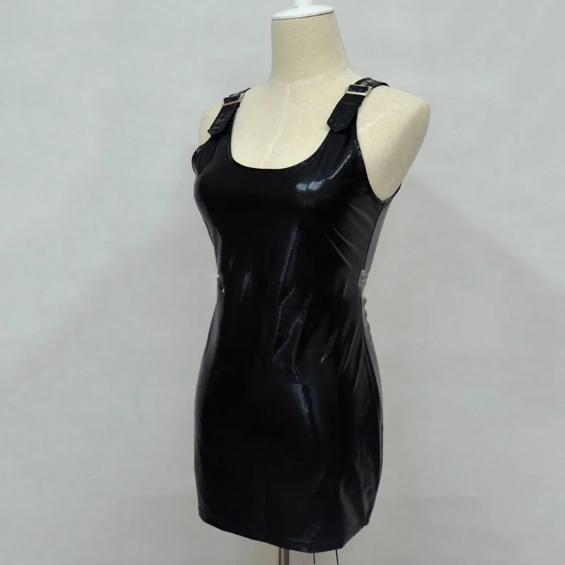 Сексуальное Бандажное Эротическое платье без спинки из латекса рукавов Wetlook