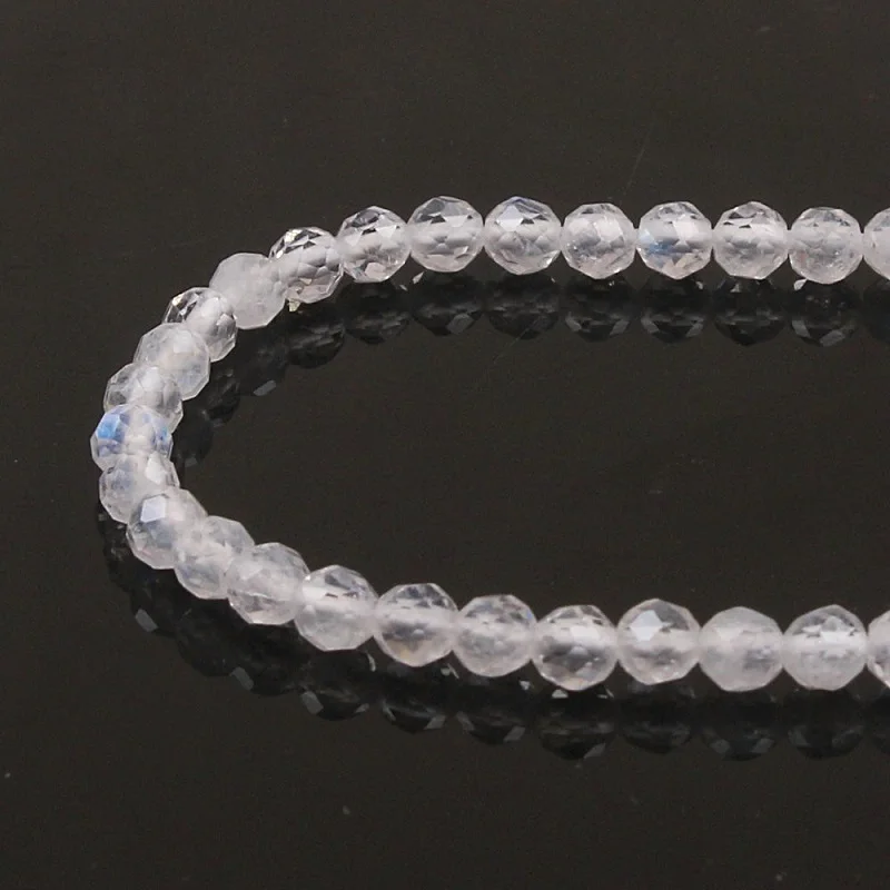 2mm 3mm Natural Blue Moonstone Gemstone Faceted Round Loose Beads DIY Accessories for Necklace Bracelet Earring Jewelry Making | Украшения