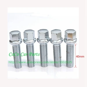 10 шт. 12x1,5 M12x1.5 60 мм хвостовиком Длина Chrome Ball сидений руль болты - Цвет: 40mm 10pcs