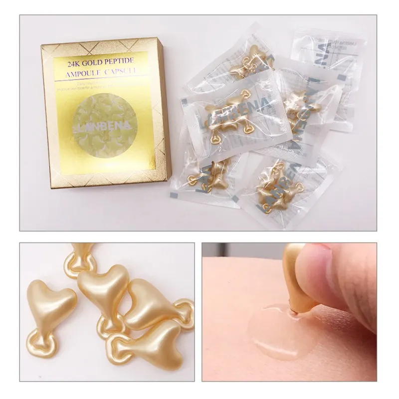 24K золотой пептид против морщин ампулы для лица капсула крем дневной Сыворотка